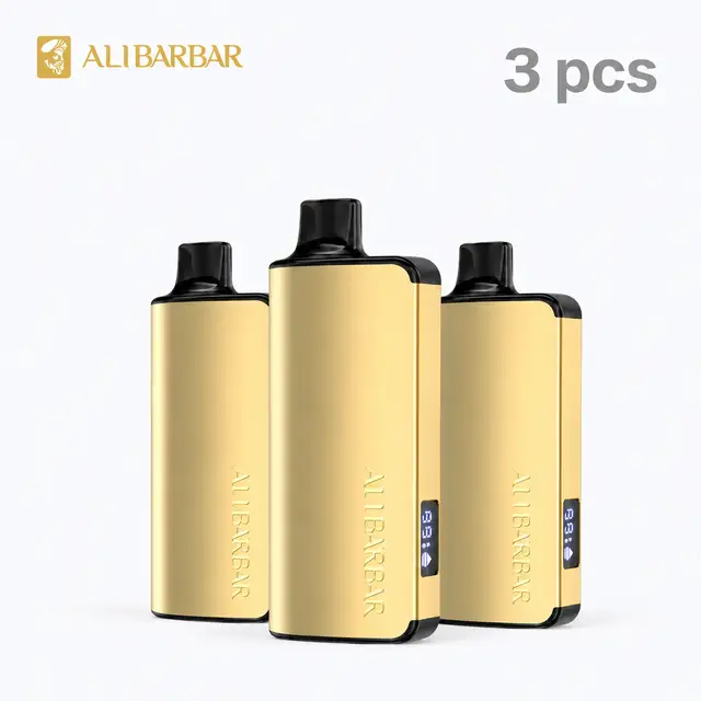 Alibarbar Ingot 9000 3 Flavour Custom Pack – three gold disposable vape devices