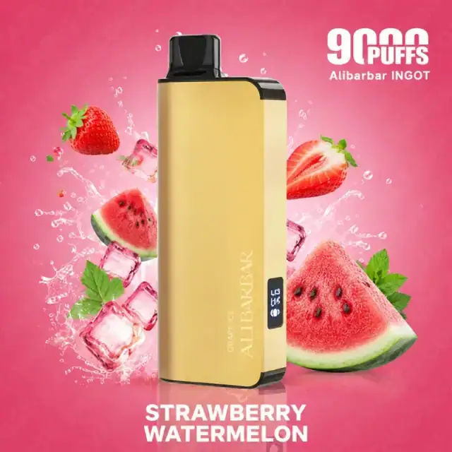Alibarbar Ingot 9000 Strawberry Watermelon disposable, ailibarbar.com Australia